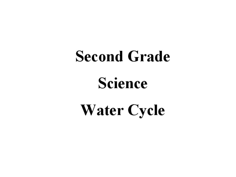 Water Cycle Lesson Plan