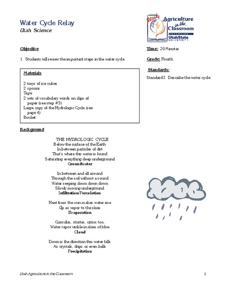 Water Cycle Relay Lesson Plan
