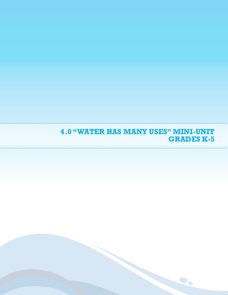 Water Has Many Uses Lesson Plan