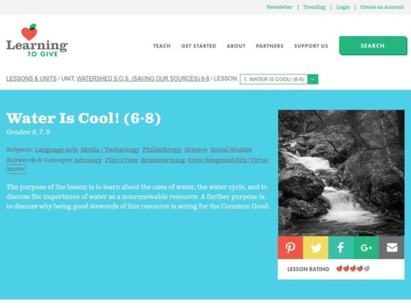 Water Is Cool! Lesson Plan