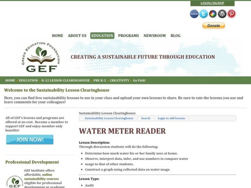 Water Meter Reader Lesson Plan