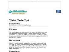 Water Taste Test Lesson Plan