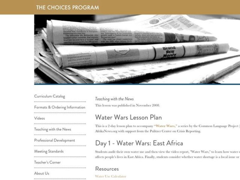 Water Wars Lesson Plan