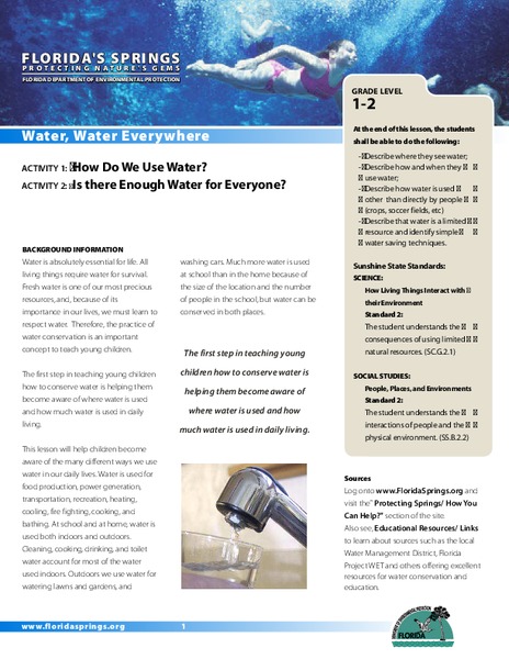 Water, Water Everywhere Lesson Plan