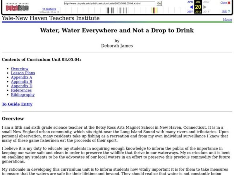 Water, Water Everywhere and Not a Drop to Drink Lesson Plan