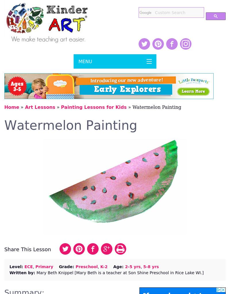 Watermelon, Watermelon Lesson Plan