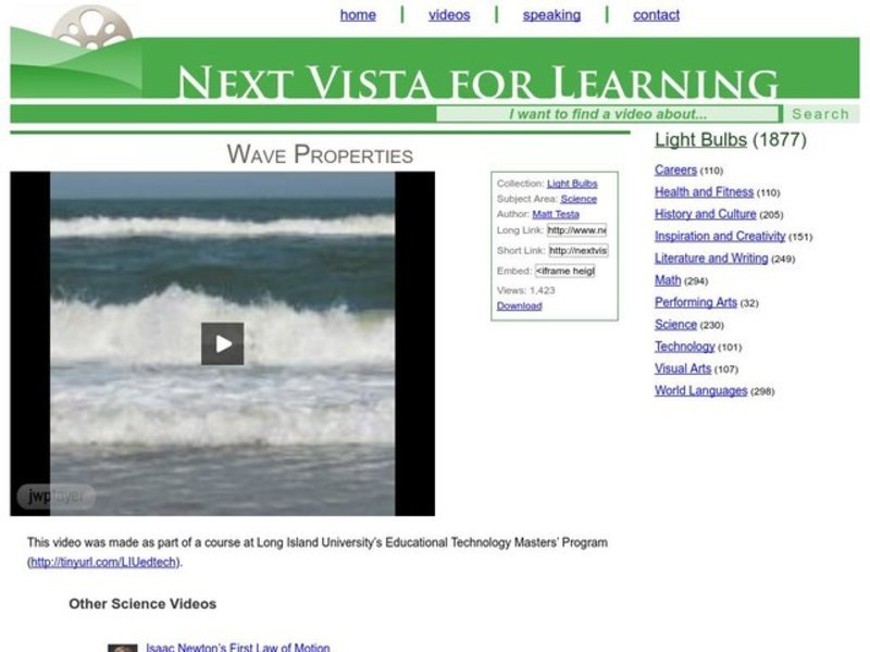 Wave Properties Instructional Video