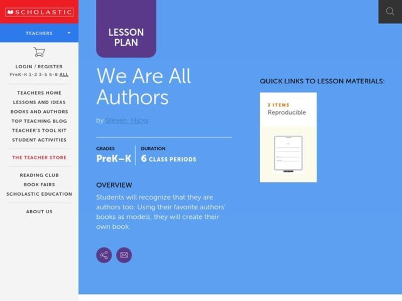 We Are All Authors Lesson Plan