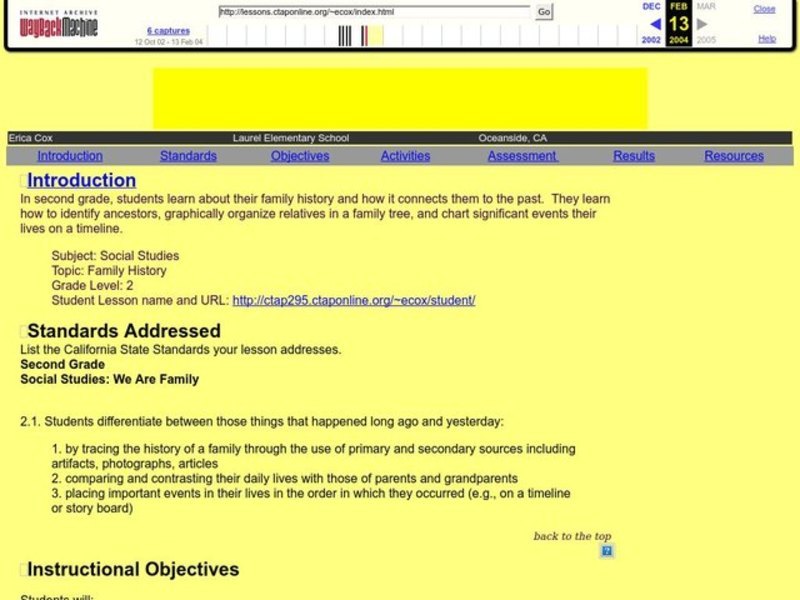 We Are Family Lesson Plan