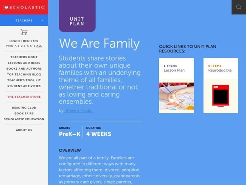 We Are Family Lesson Plan
