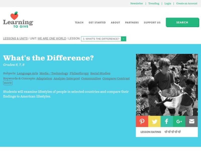 We Are One World Lesson Plan