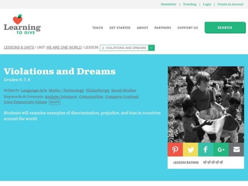 We Are One World Lesson Plan