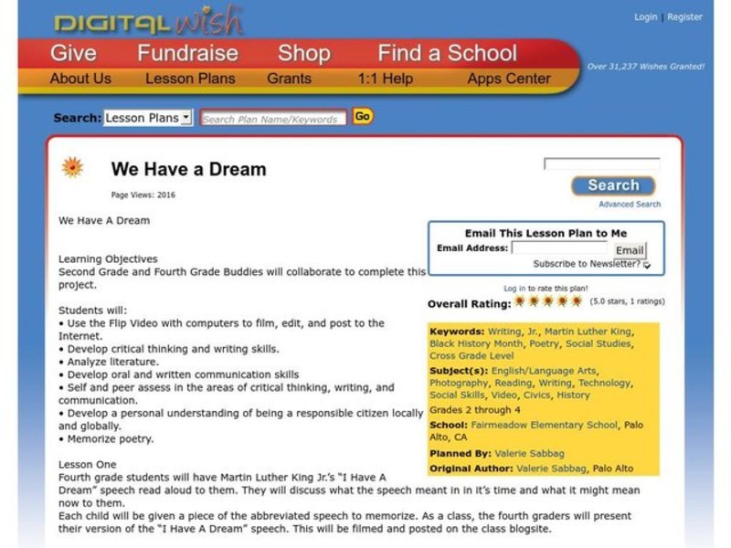 We Have a Dream Lesson Plan