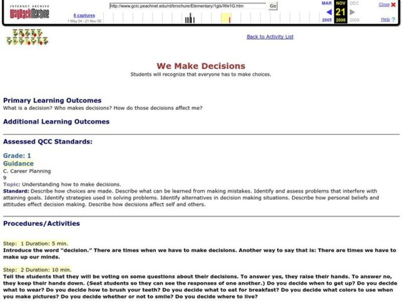 We Make Decisions Lesson Plan