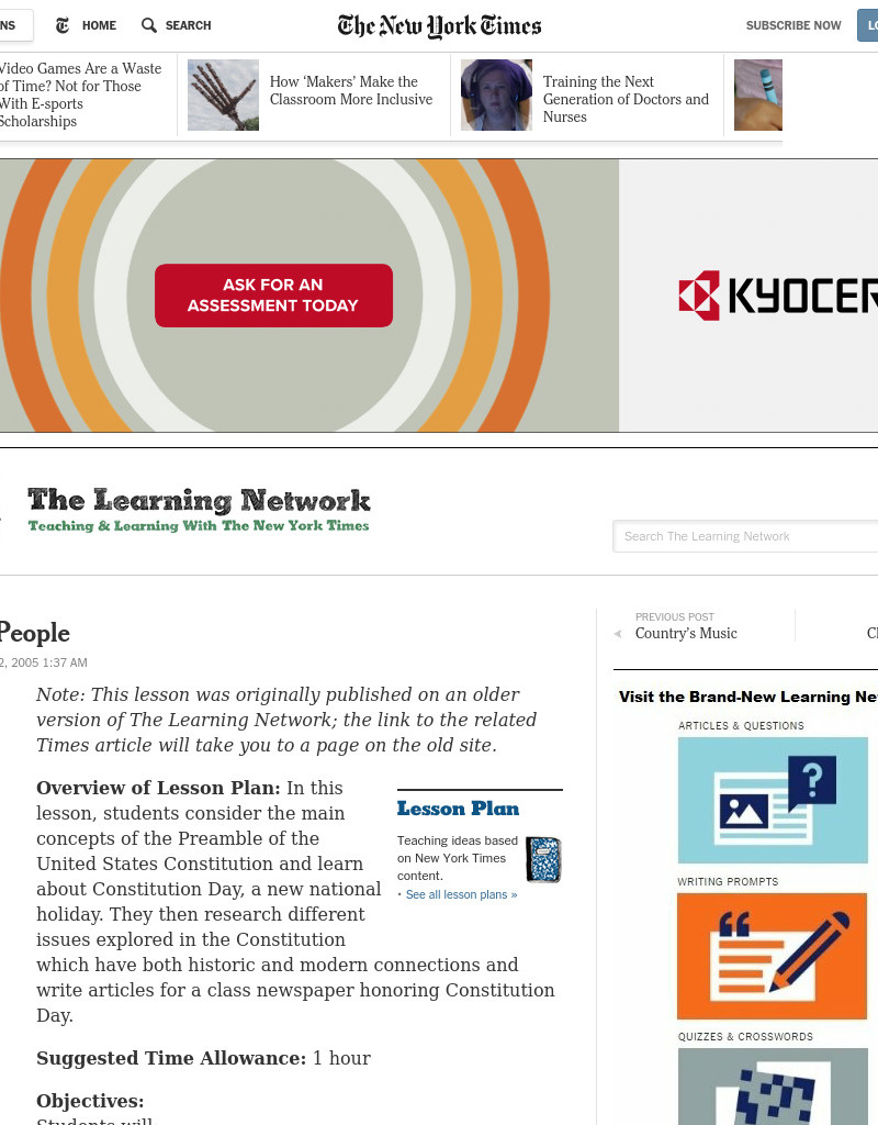 We The People Lesson Plan