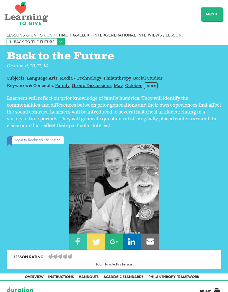 Back to the Future Lesson Plan