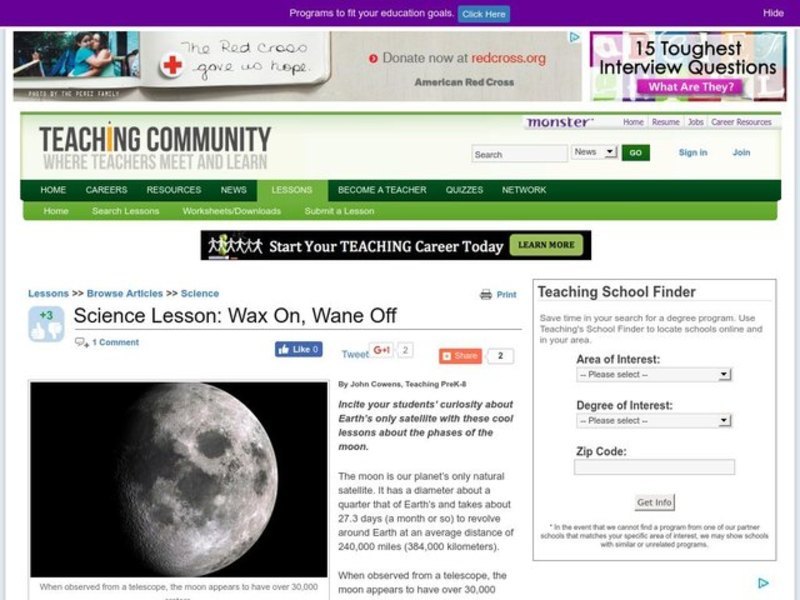 Wax On, Wane Off Lesson Plan