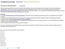 Balancing Chemical Equations Lesson Plan