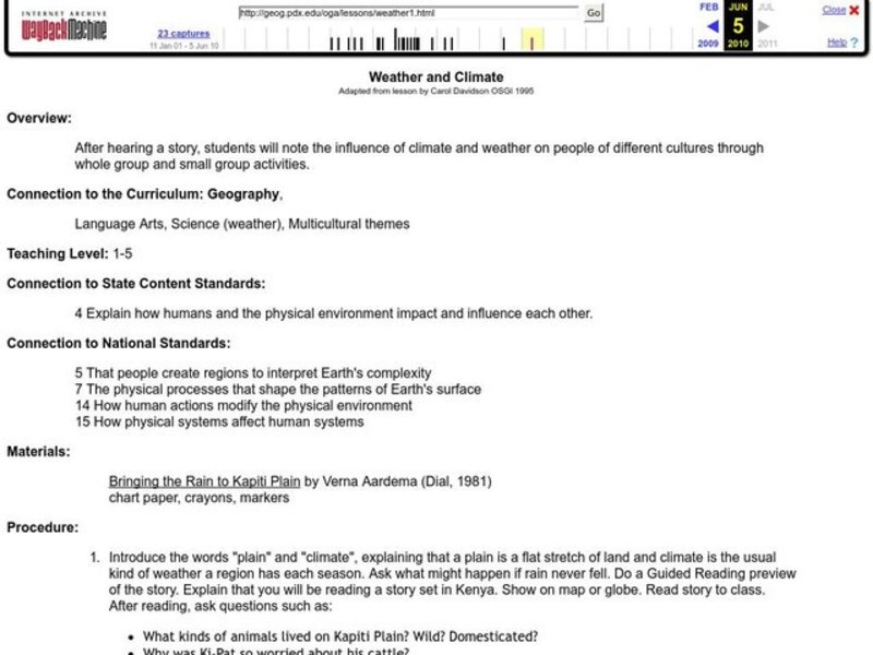 Weather and Climate Lesson Plan