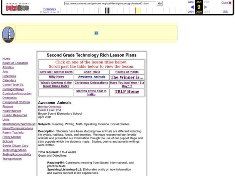 Awesome Animals Lesson Plan