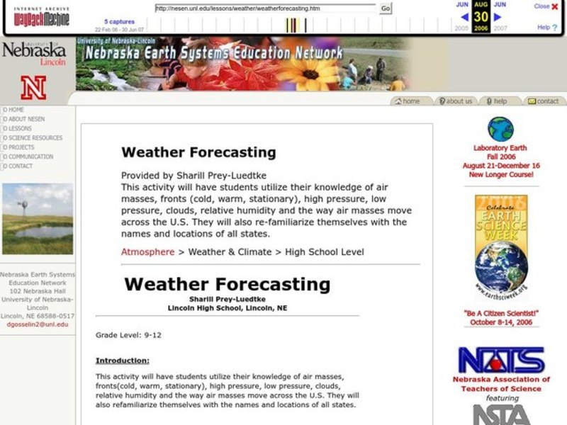 Weather Forecasting Lesson Plan