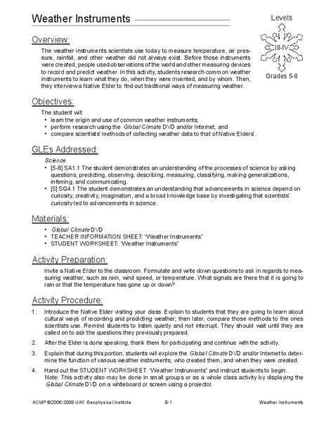 Weather Instruments Lesson Plan