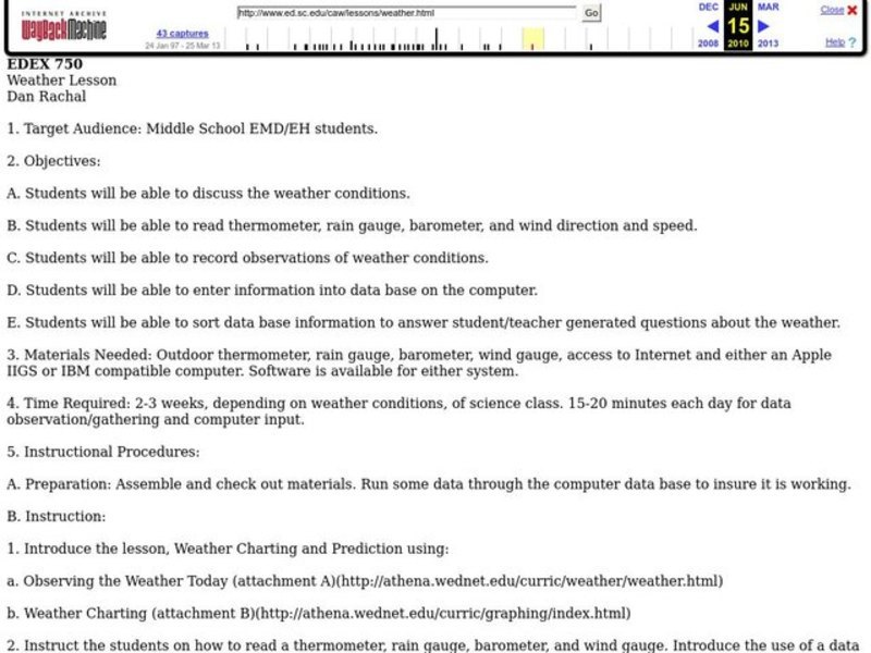 Weather Lesson Lesson Plan
