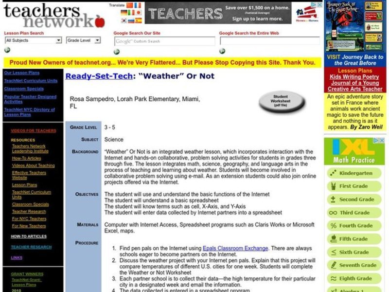 Weather Or Not Lesson Plan