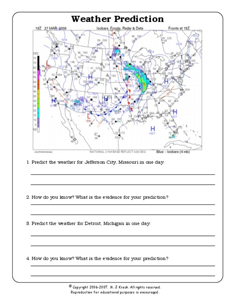 Weather Prediction Worksheet