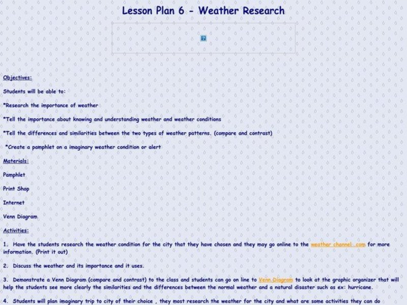 Weather Research Lesson Plan
