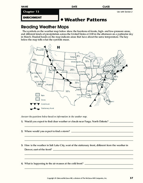 Weather Patterns Worksheet