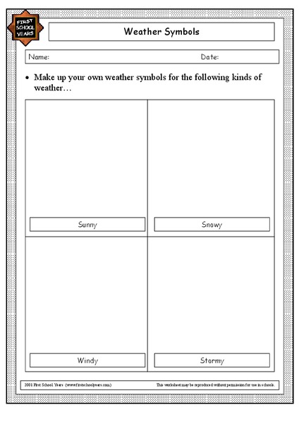 Weather Symbols Worksheet