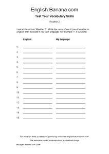 Weather Vocabulary Worksheet