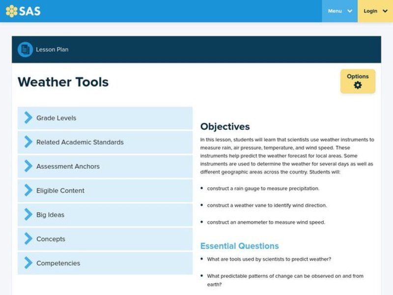 Weather Tools Lesson Plan