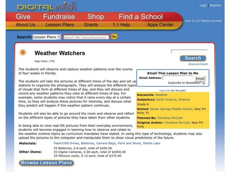 Weather Watchers Lesson Plan