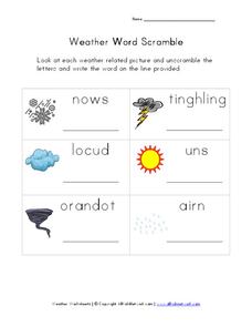 Weather Word Scramble Worksheet