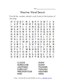 Weather Word Search Worksheet