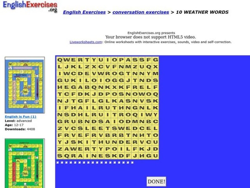 Weather Words Interactive
