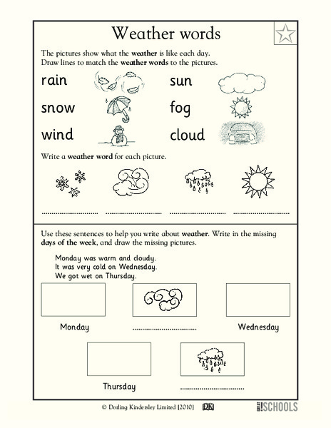 Weather Words Worksheet