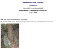 Weathering and Erosion Lesson Plan