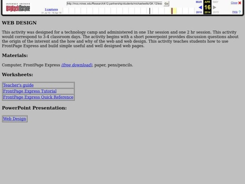 Web Design Lesson Plan