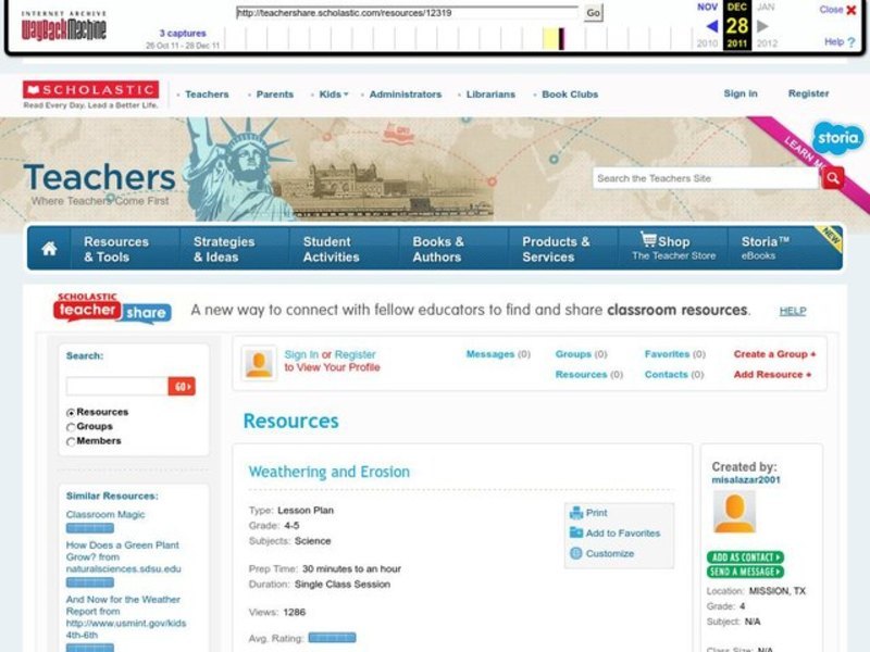 Weathering and Erosion Lesson Plan