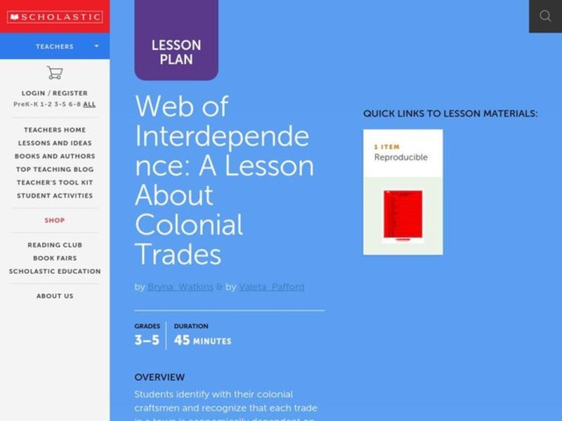 Web of Interdependence Lesson Plan