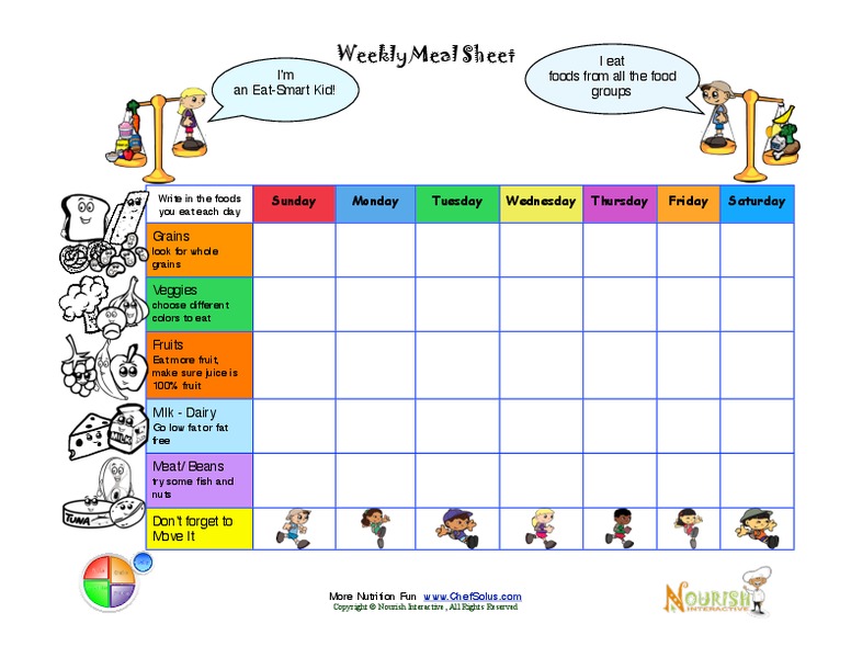 Weekly Meal Sheet Printables