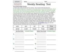 Weekly Reading Test Worksheet