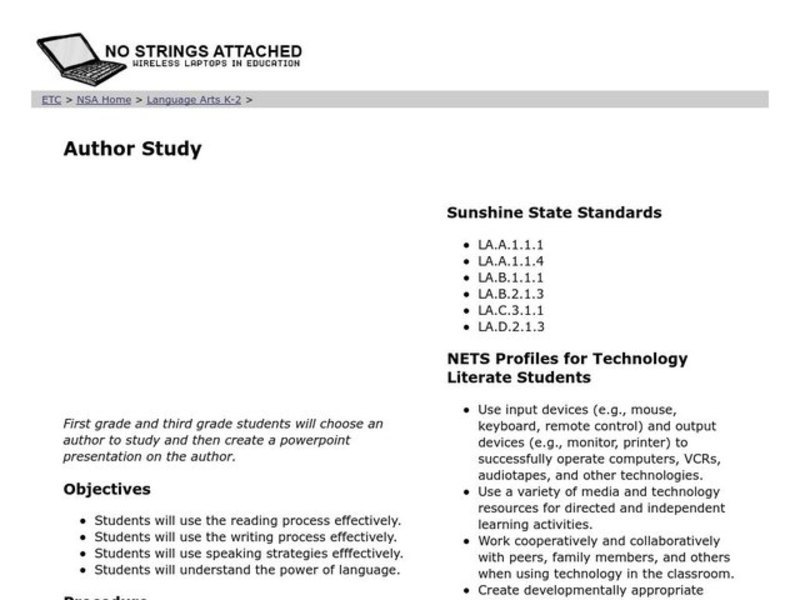Author Study Lesson Plan