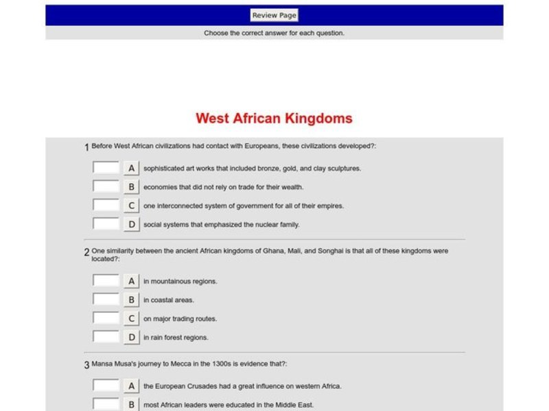 West African Kingdoms Interactive