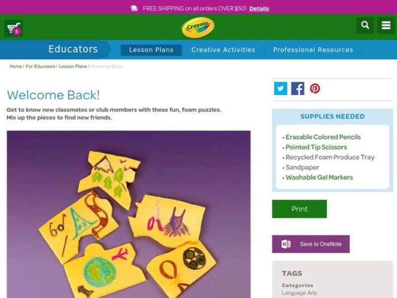 Welcome Back! Lesson Plan