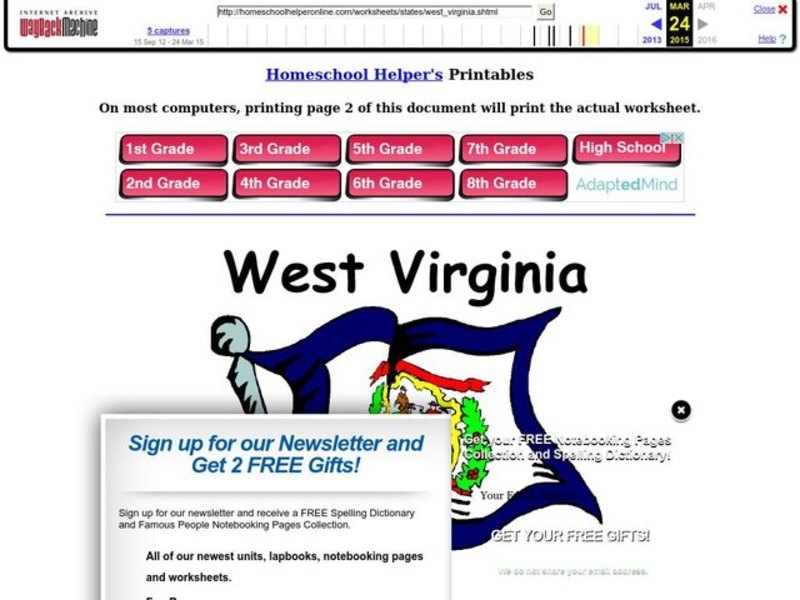 West Virginia Worksheet