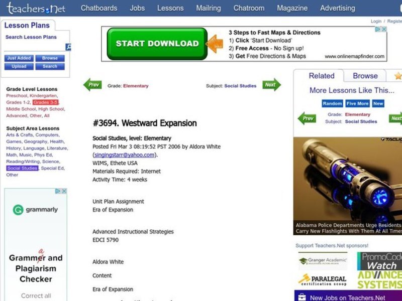 Westward Expansion Lesson Plan